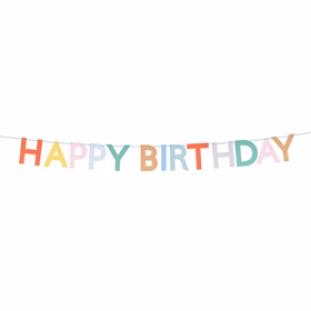 Bunte Happy Birthday Muschelrand Girlande