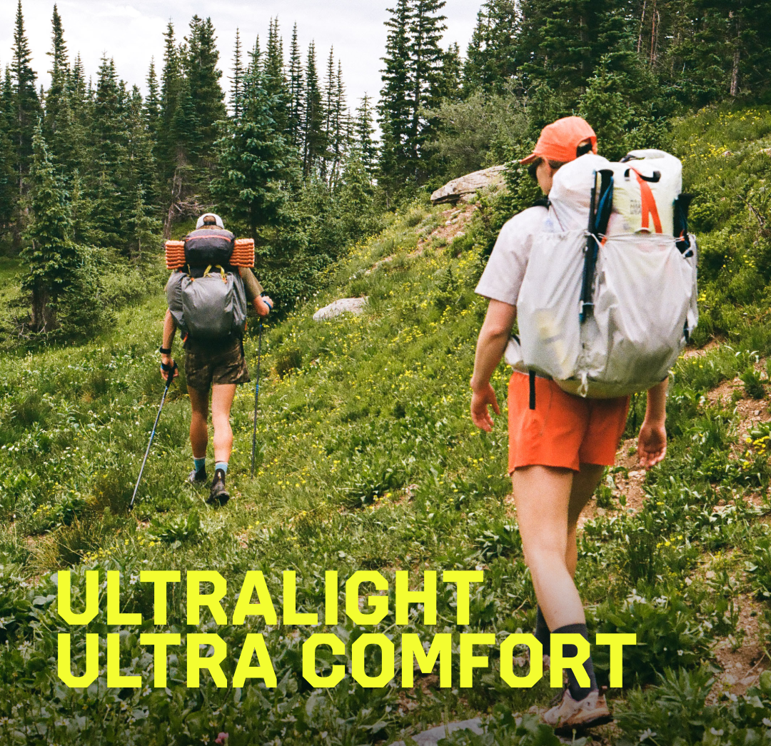 Ultralight Ultra comfort; Two backpackers