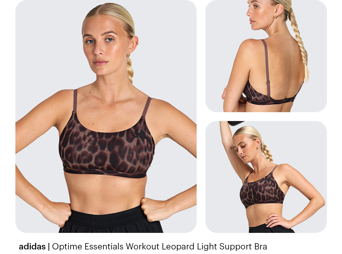 adidas Optime Essentials Workout Leopard Light Support Bra