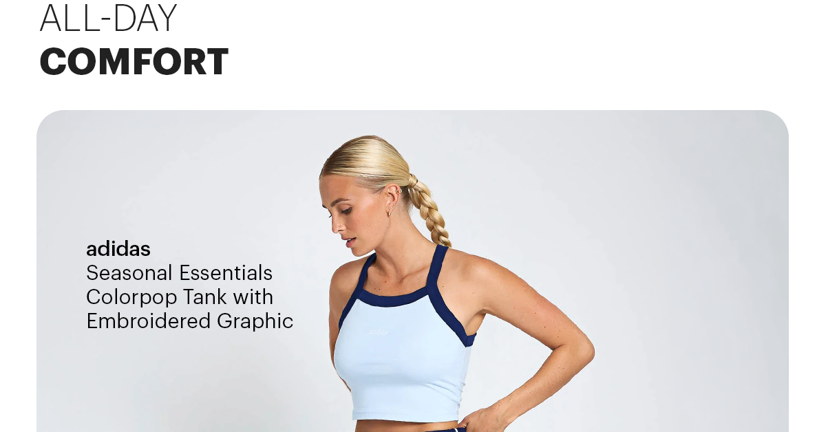 adidas - Seasonal Essentials Colorpop Tank with Embroidered Graphic