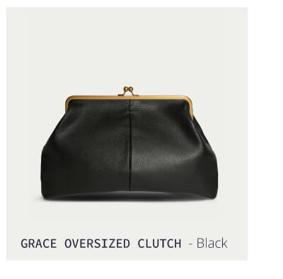 Grace Oversized Clutch - Black