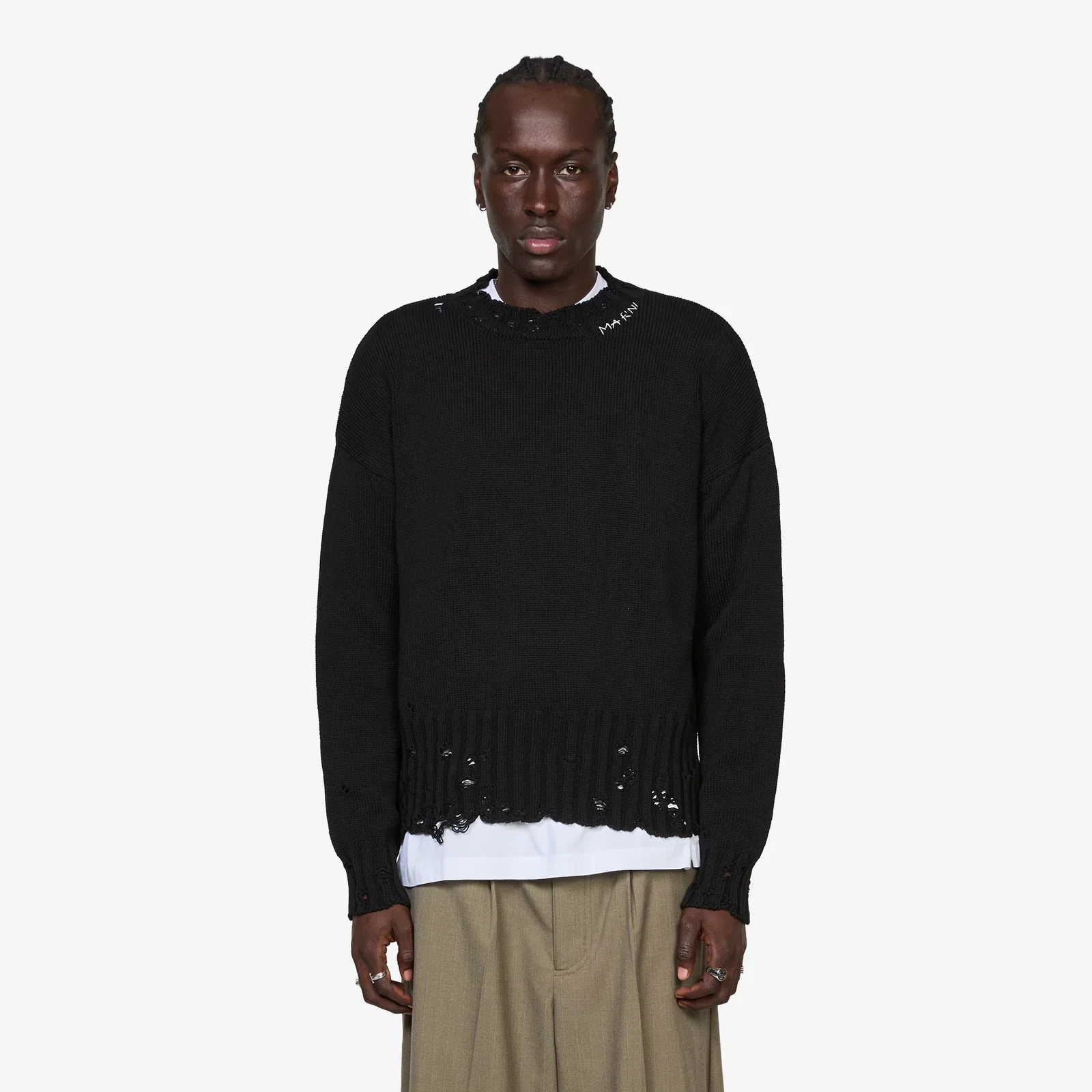 Image of Twisted Crewneck Sweater Black