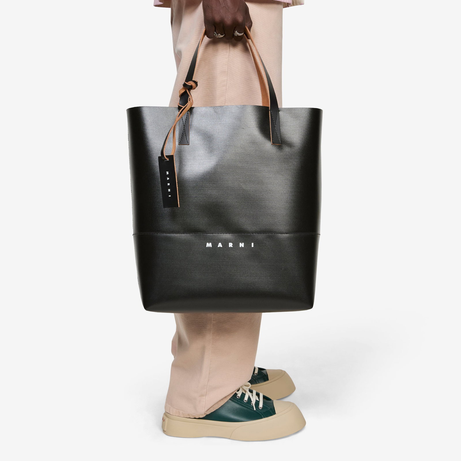 Image of Marni Tag Open Shopper Black