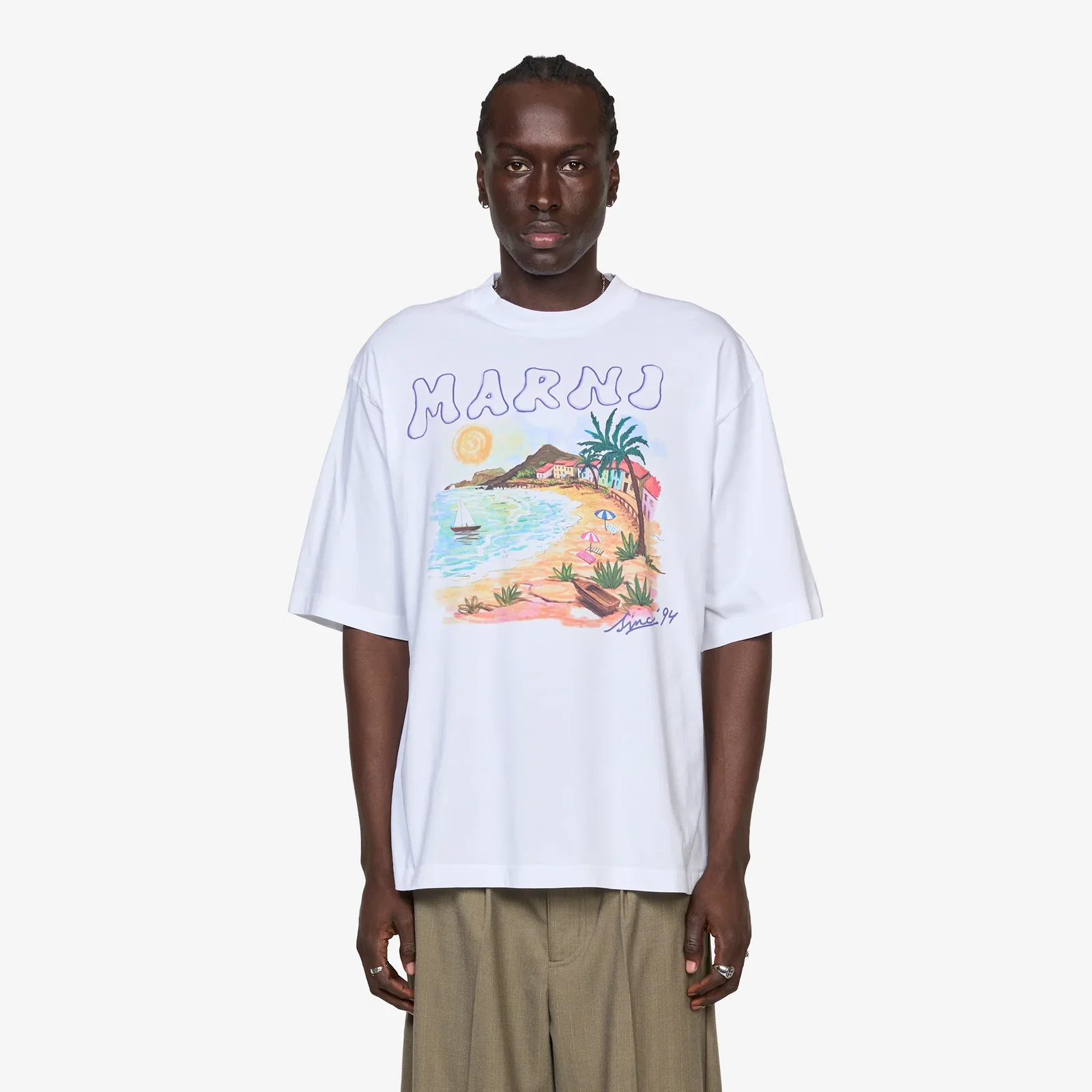 Image of Marni Beach T-Shirt Lily White