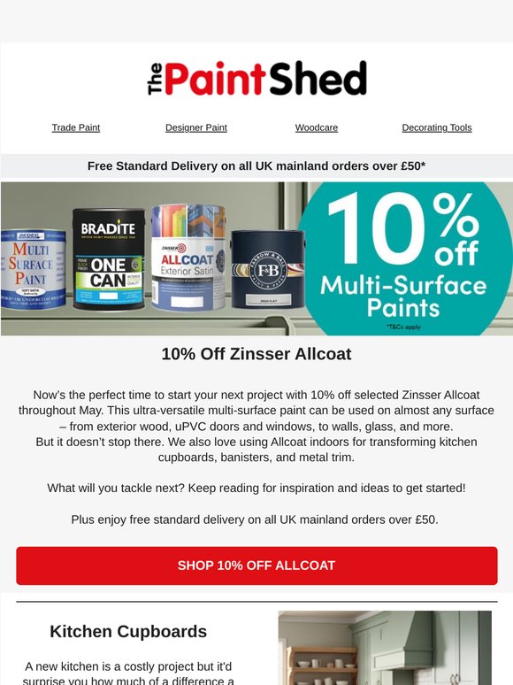 10% off selected Zinsser Allcoat, top multi-surface range 🤩
