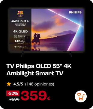 21 Aniversario TV Philips 55'' QLED 4K Ambilight