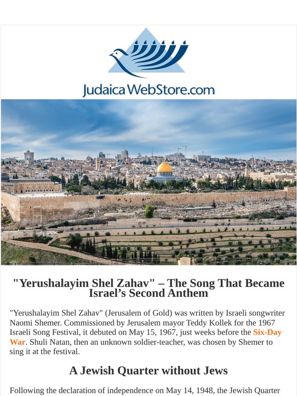 "Yerushalayim Shel Zahav" - The Song That Became Israel’s Second Anthem