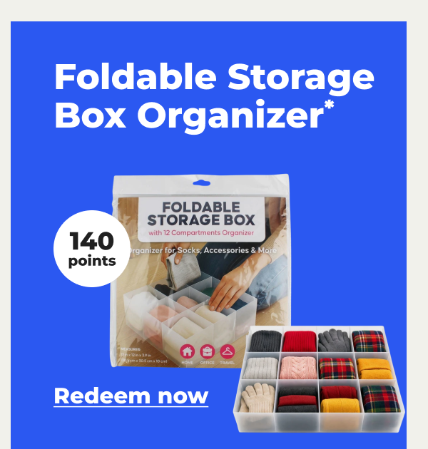 Foldable Storage Box Organizer* (with 140 points) - Redeem now