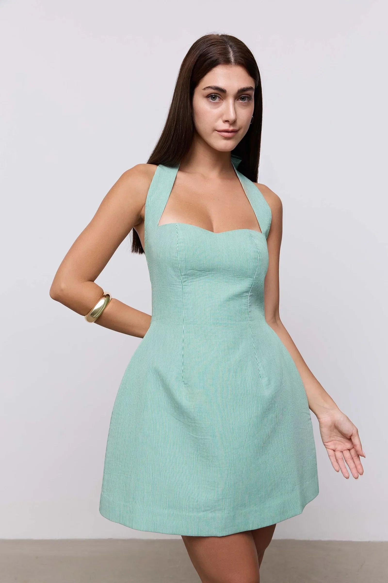 Image of Cotton Pinstripe Mini Dress