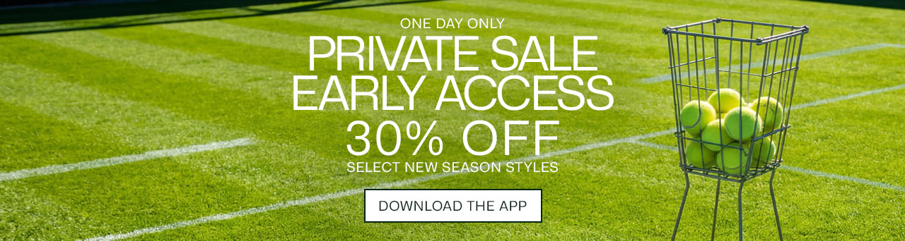 One day only, Private Sale Early Access 30% Off New Season Styles. Download the App.