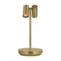 Sean Lavin Doppia 10 inch 2.4 watt Hand Rubbed Antique Brass Rechargeable Table Lamp Portable Light