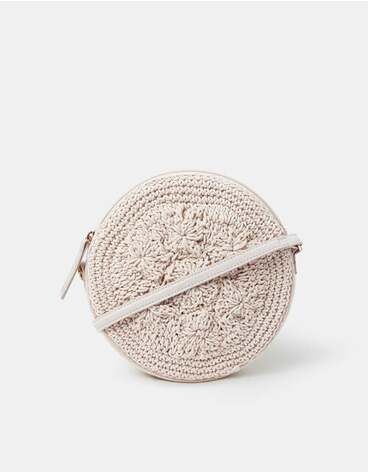 Round Macrame Bag Cream