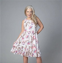 Sleeveless Printed Knee Length Dress