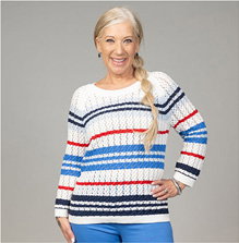 Crochet Sweater with Cable Details