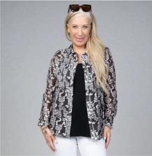 Sheer Abstract Print Blouse