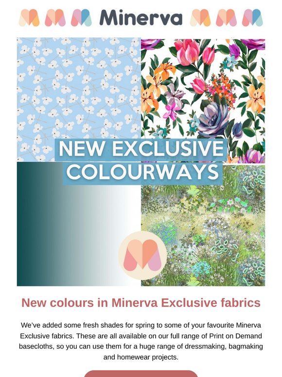 Fresh spring shades in Minerva Exclusive fabrics 🎨