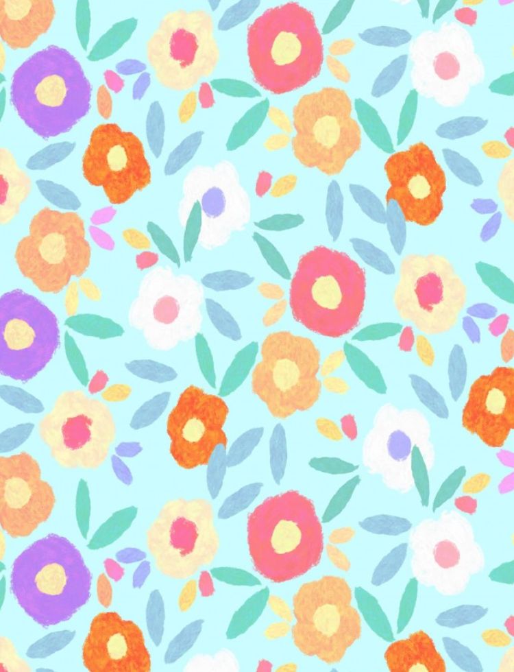Minerva Exclusive Floral Whirl POD Fabric Sky