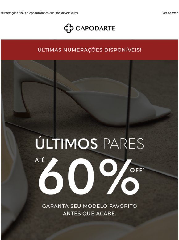Últimos Pares com Até 60% OFF