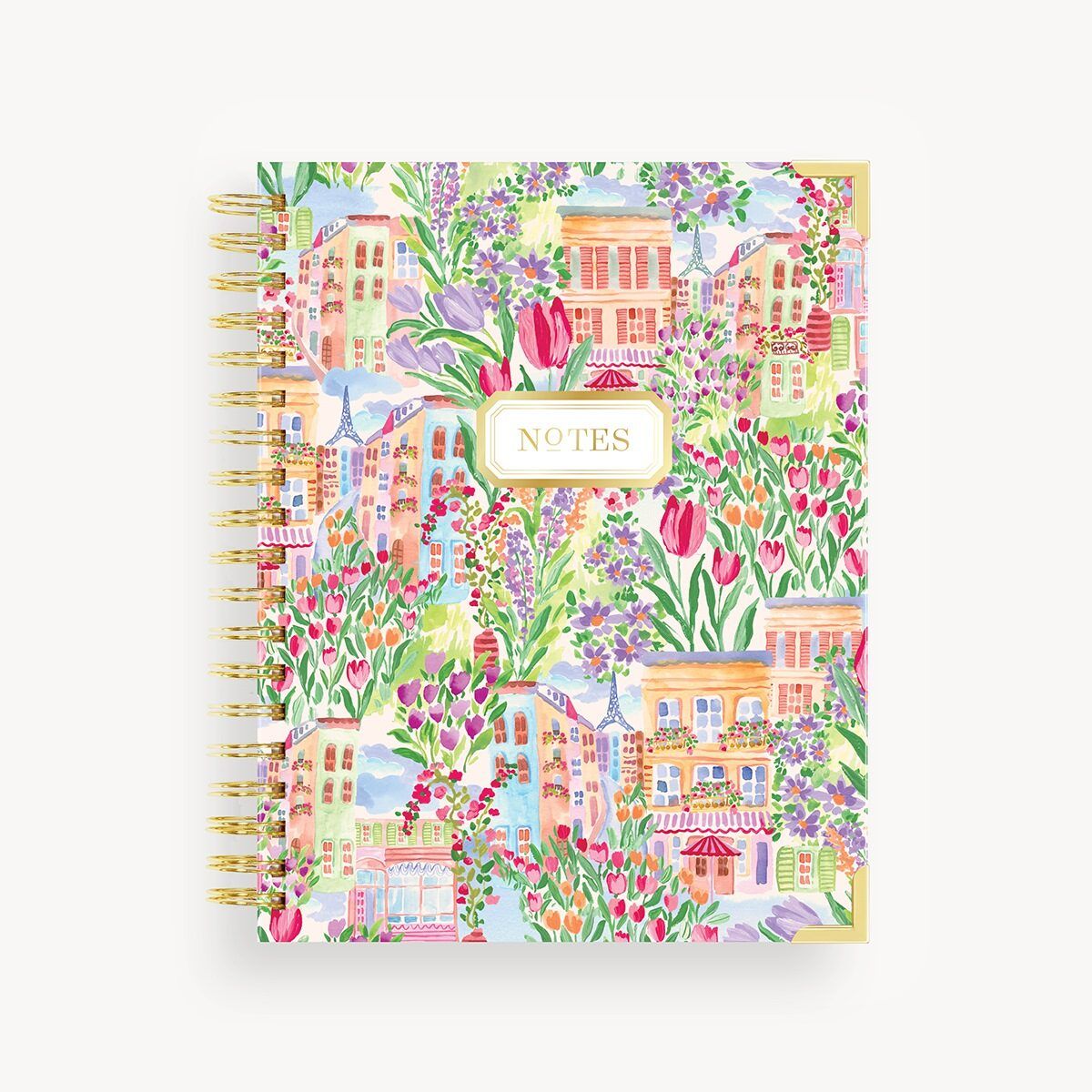 notes book in pretty Parisian pattern, gold binding