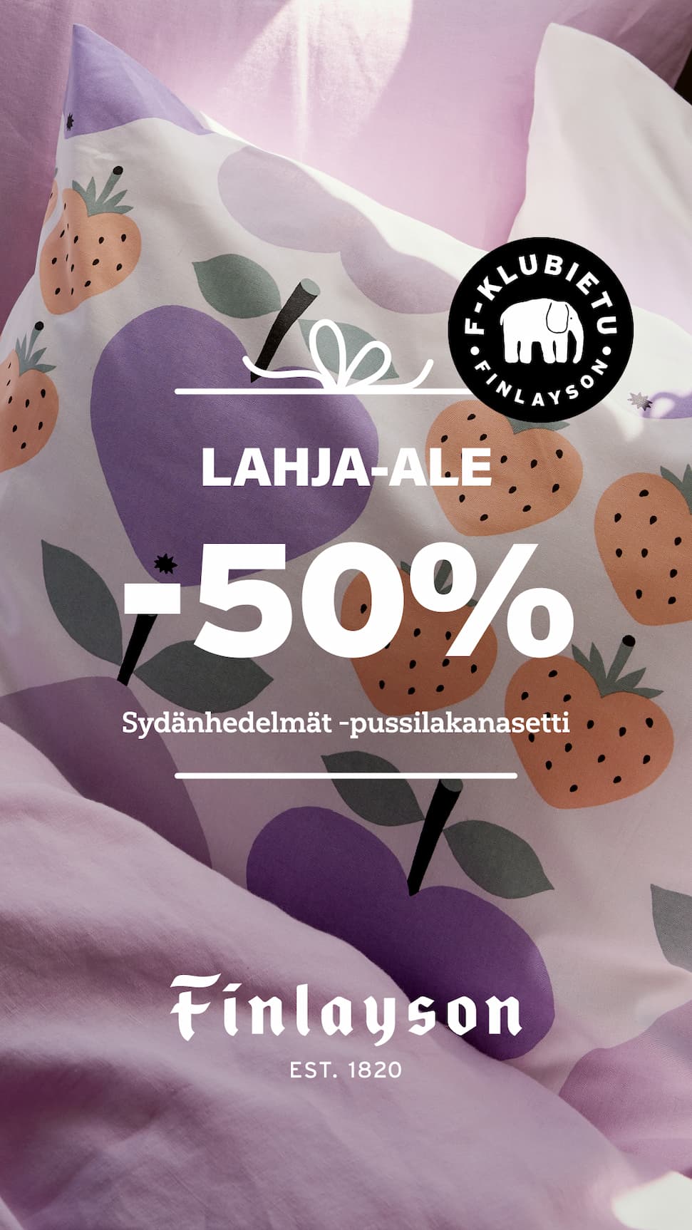 sydänhedelmät pussilakanasetti