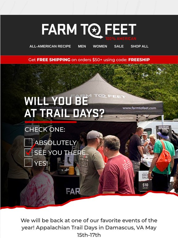 We'll see you at Appalachian Trail Days!