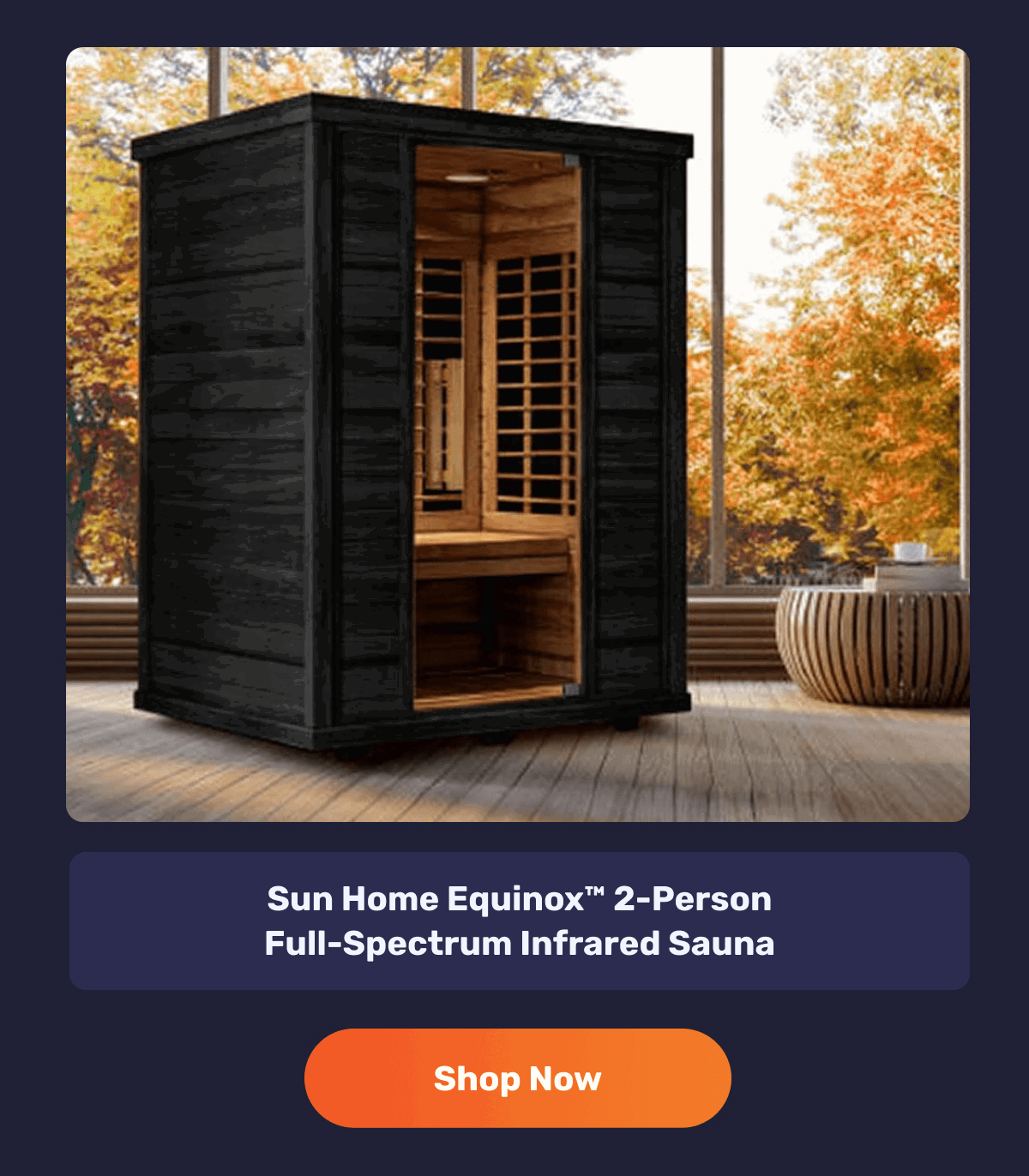 Sun Home Equinox™ 2-Person Full-Spectrum Infrared Sauna | Shop Now