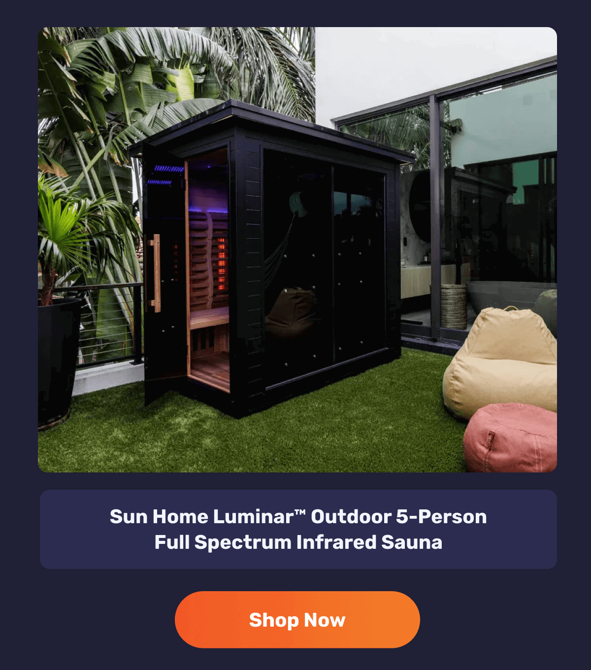 Sun Home Luminar™ Outdoor 5-Person Full Spectrum Infrared Sauna | Shop Now