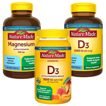 Nature Made Extra Strength Magnesium, Extra Strength Vitamin D3, Vitamin D3