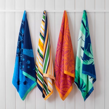 Reversible Jacquard Beach Towel, 2-Pack