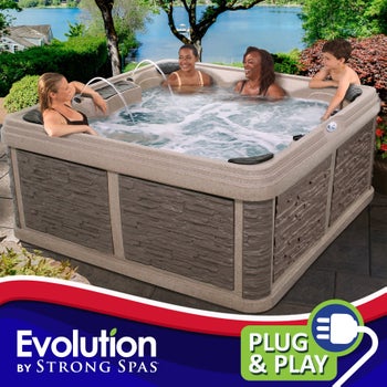 Evolution by Strong Spas Rockport 27-Jet, 6 or 7-Person Rotomolded Spa, Plug-n-Play
