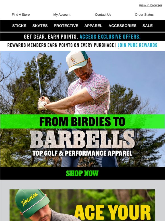 Hey, Hit The Rinks Or Links In Latest Apparel At Pure Hockey