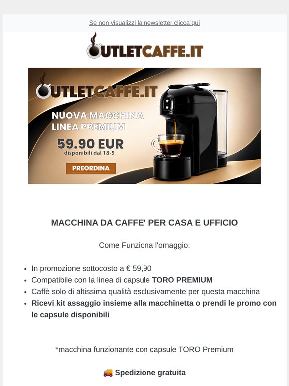 ☕ NUOVA MACCHINA DEL CAFFE' LINEA PREMIUM ORDINABILE ADESSO