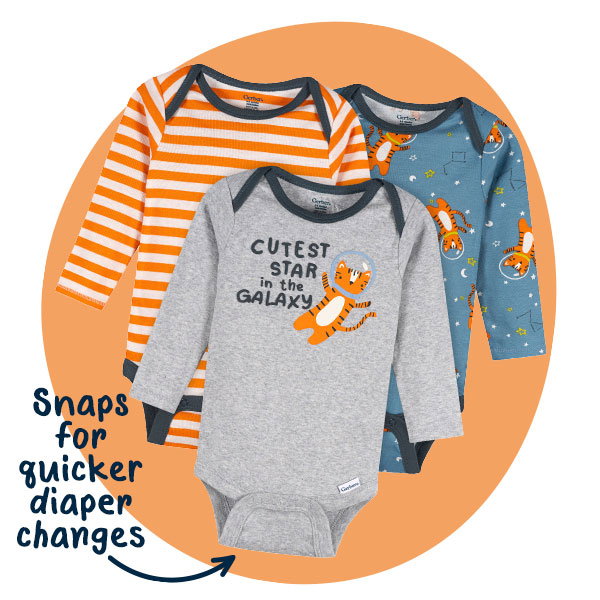 3-Pack Long Sleeve Onesies® Bodysuits