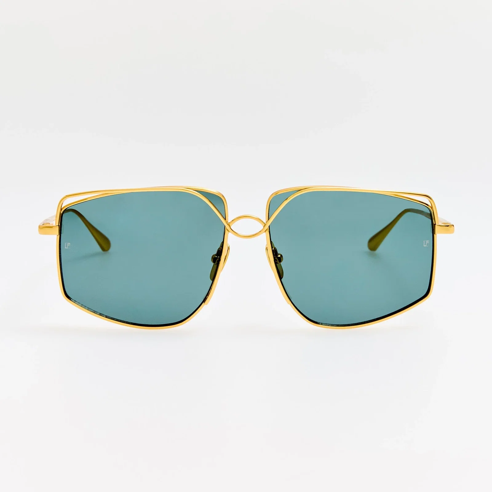 Image of Miranda Sunglasses in 22K Gold and Green