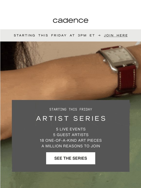 Introducing: The Artist Series - 5 events, 5 artists, 18 one-of-a-kind pieces