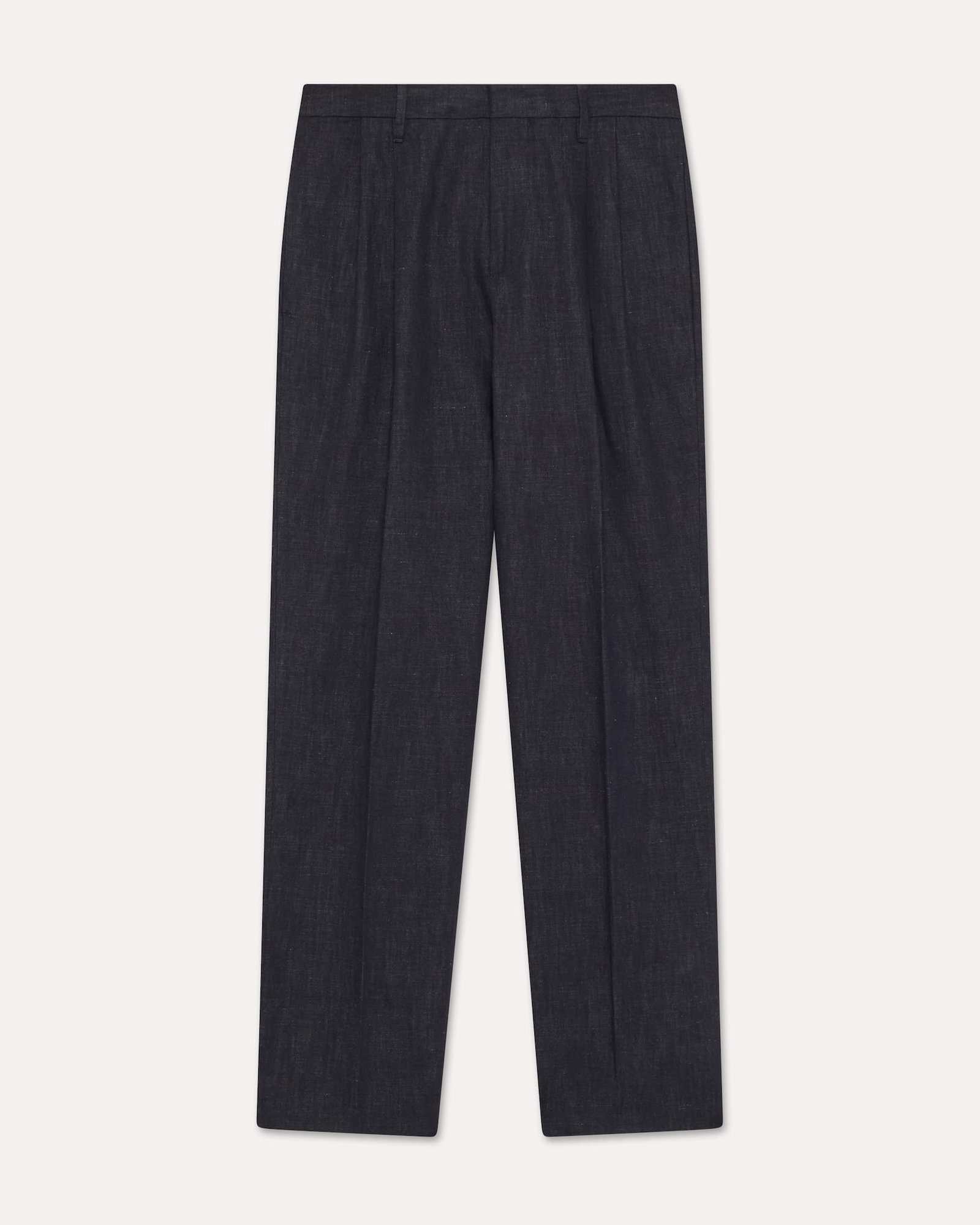 Pantalone blu a due pieghe