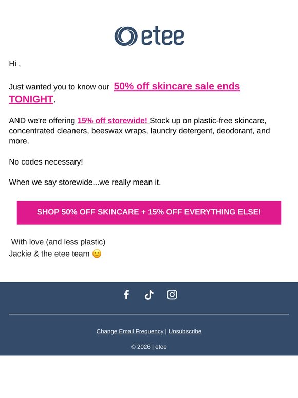 ⏰ Last Chance! Half price skincare!