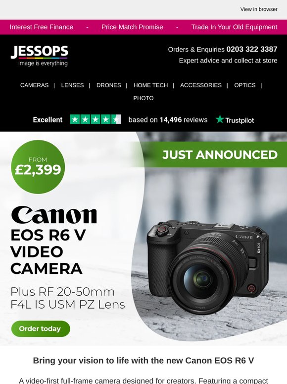 🔥 Just announced! Meet the Canon EOS R6 V camera