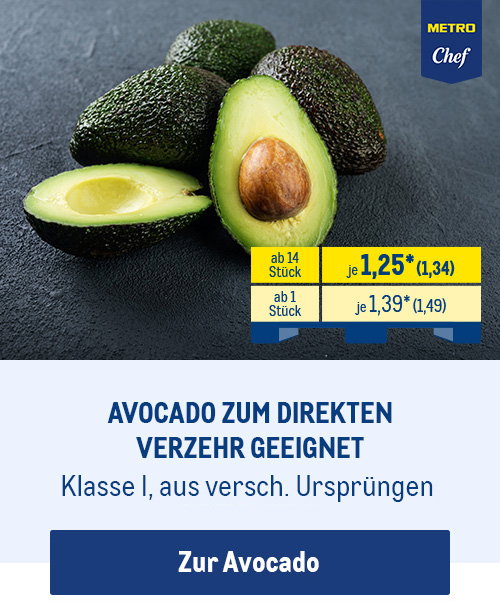 METRO Chef Avocado zum direkten Verzehr geeignet, Klasse I ab 1,25* je Stück