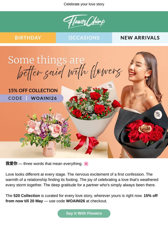 💕 520 is next week — say it with flowers