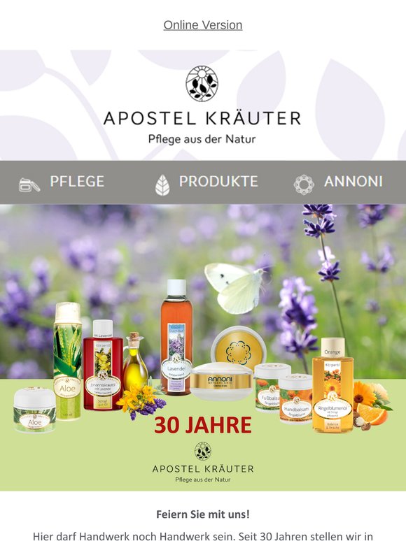 🥂 30 Jahre Apostel Kräuter - Ihr Gutschein