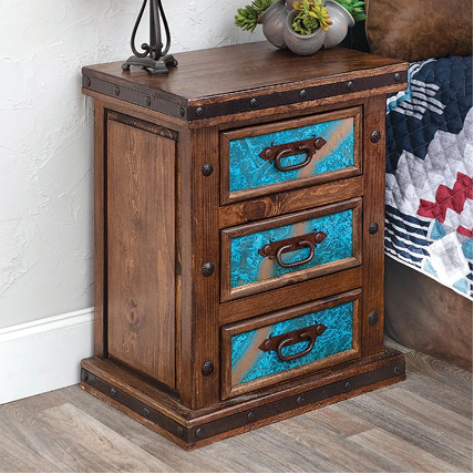 Turquoise Patina Nightstand