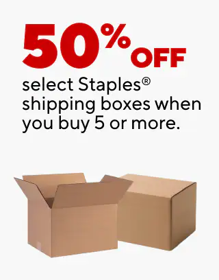 Buy 2, get 1 free select helium balloons
40% off custom cards, photo gifts, banners, posters & yard signs
40% back in points on custom banners
50% off select Staples shipping boxes when you buy 5 or more
$79.99 Staples Vector chair