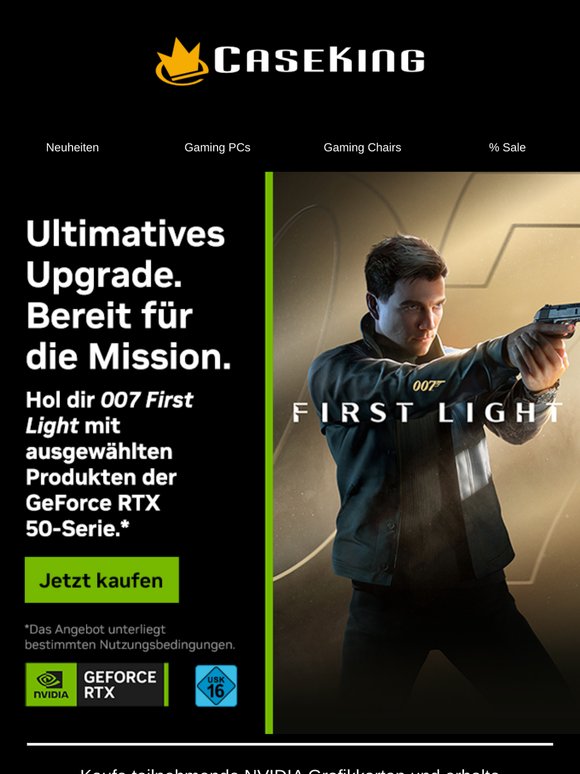 Erhalte 007 First Light beim Kauf ausgewählter GeForce RTX 50XX Grafikkarten