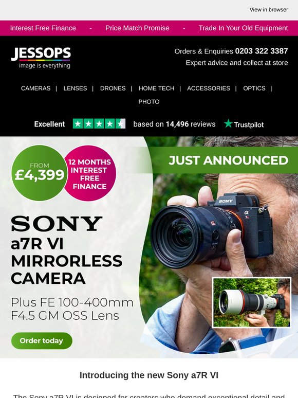📣 Just announced! Sony a7R VI mirrorless camera is here