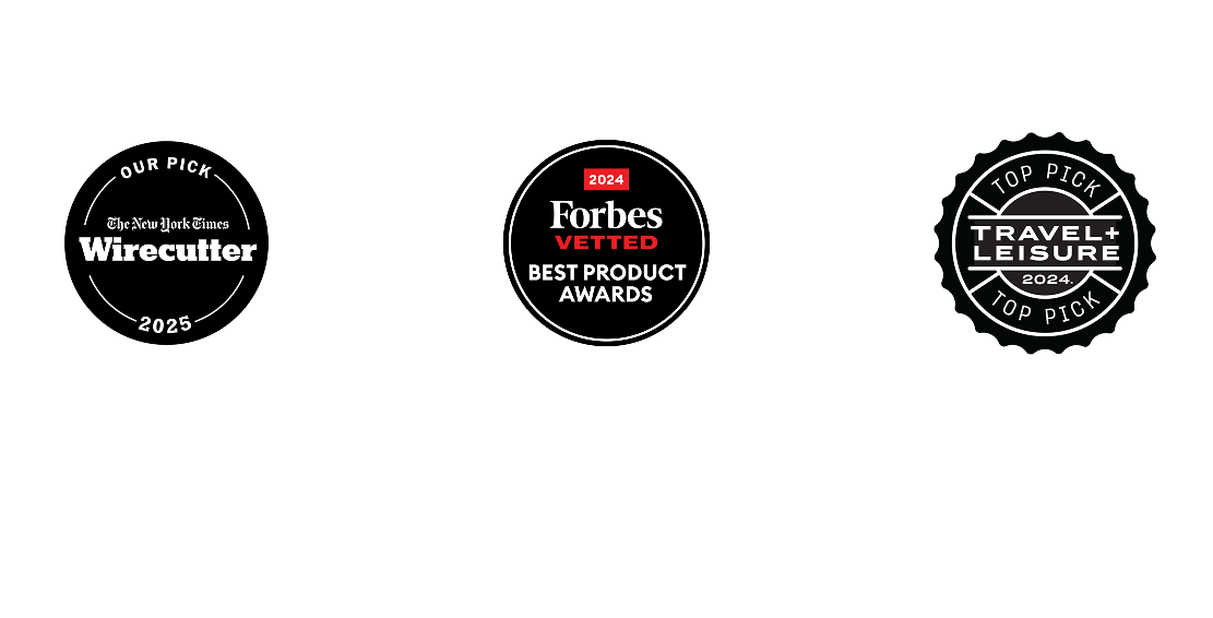 GEAR UP FOR ADVENTURE. | OUR PICK The New York Times Wirecutter 2025 | 2024 Forbes VETTED BEST PRODUCT AWARDS | TOP PICK TRAVEL + LEISURE 2024 | “The Best Carry-On Luggage” - The Wirecutter | 2025 | “Vetted Best Product Awards: Travel” - Forbes | 2024 | “The Best Luggage Brands of 2024” - Travel + Leisure | 2024