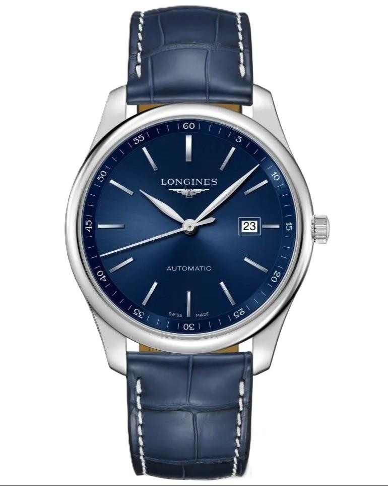 Master Collection Auto 42MM Blue Dial Leather Men’s Watch .