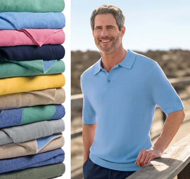 Men's House of Bruar Merino Short Sleeve Polo