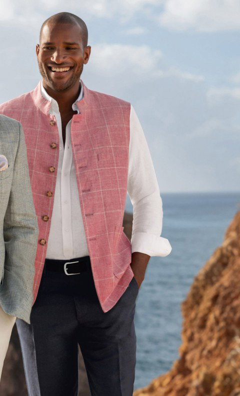 Men's House of Bruar Linen Sporting Waistcoat