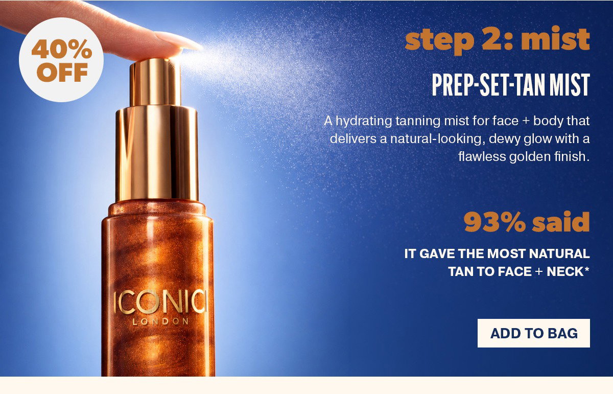 40% off prep-set-tan mist